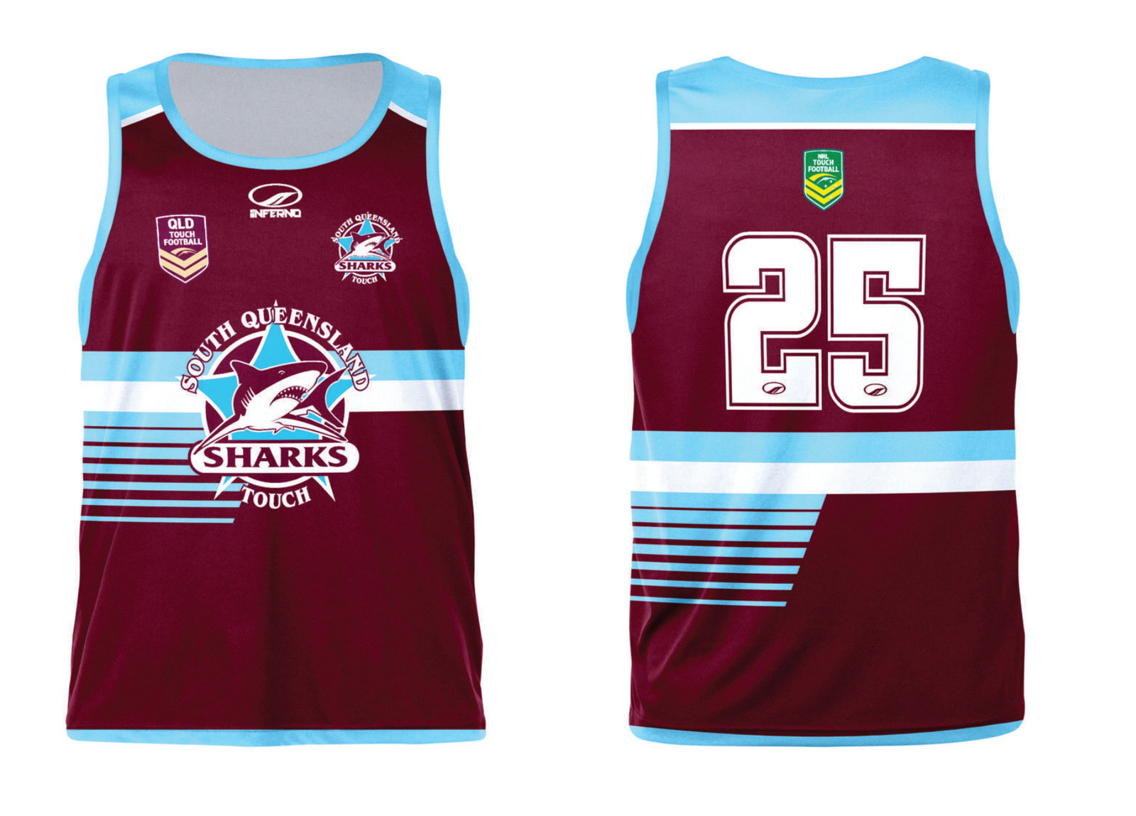 SQ Sharks Playing Singlet (Maroon)