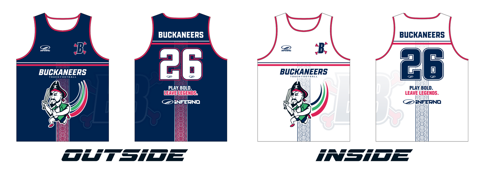 Buckaneers Touch Unisex Reversible Training Singlet